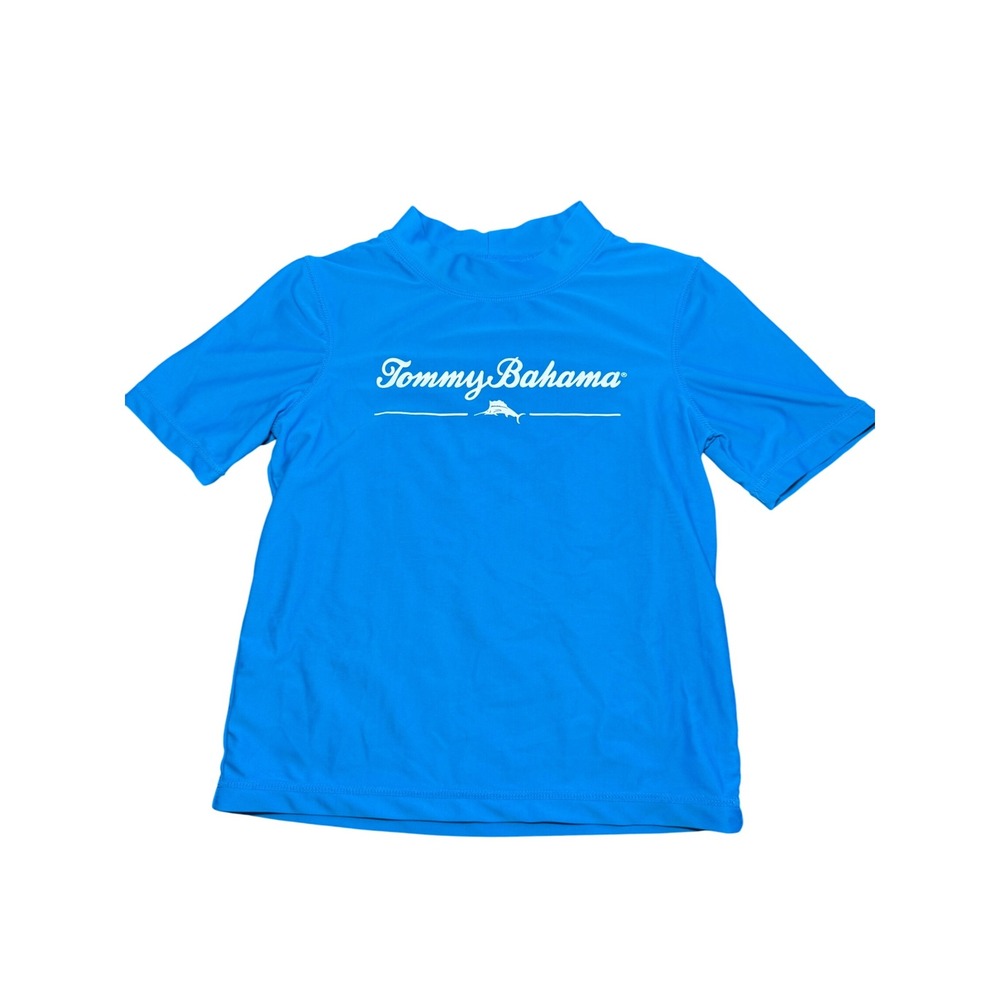 Tommy Bahama Kids Blue Short Sleeve Rash Guard Swim Shirt Size 6‎